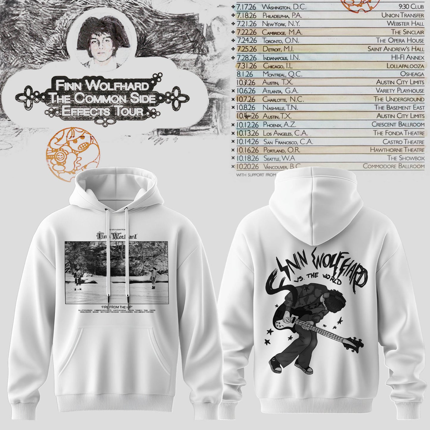 Finn Wolfhard – The Common Side Effects Tour Hoodie