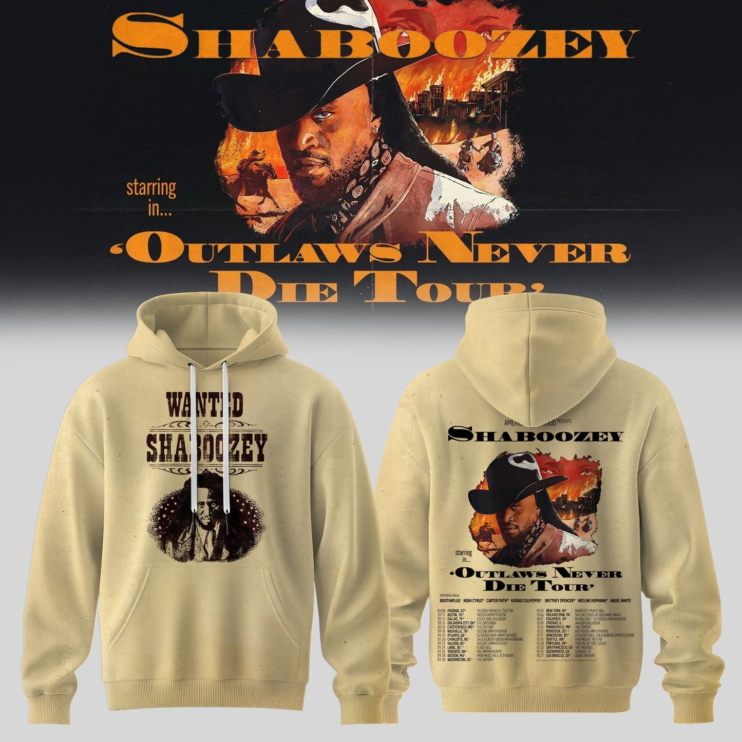 Shaboozey – The Outlaws Never Die Tour Hoodie
