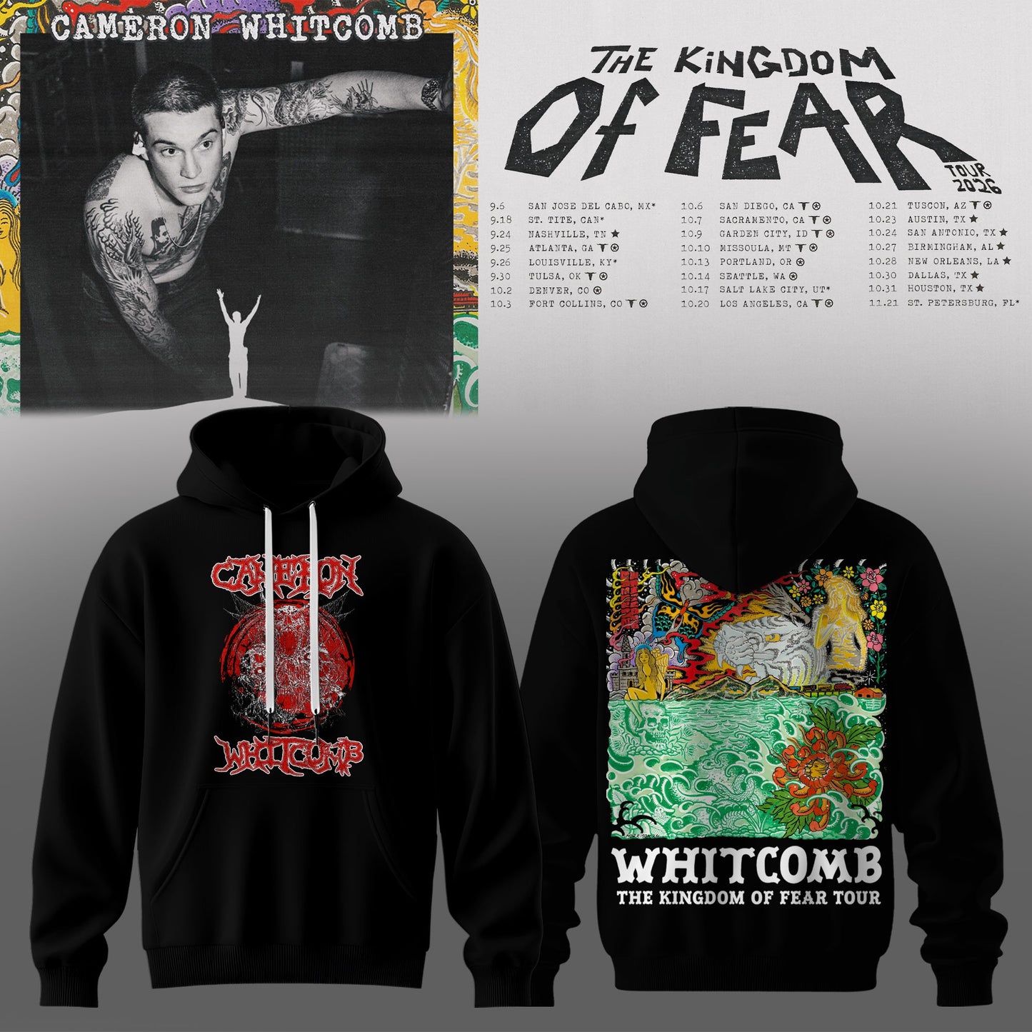 Cameron Whitcomb – The Kingdom Of Fear Tour Hoodie