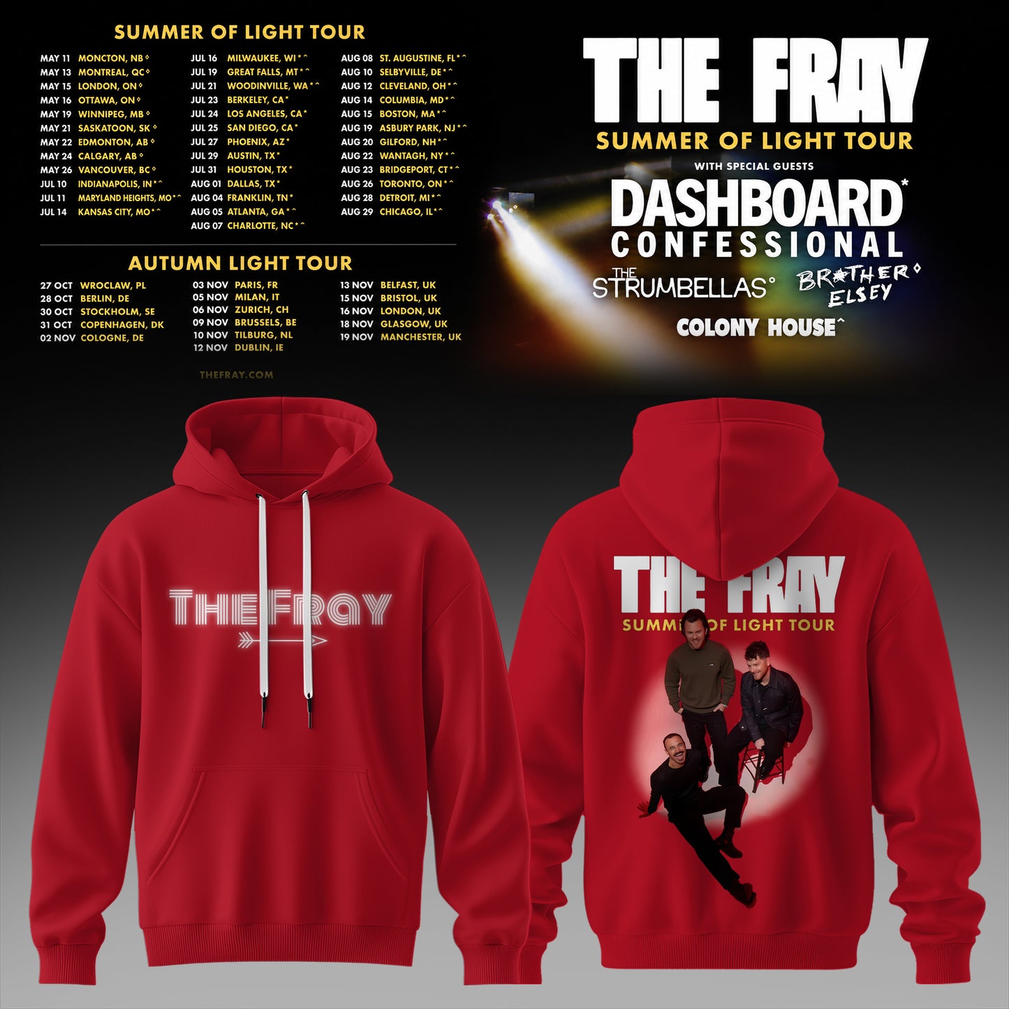 The Fray – Summer of Light Tour Limited Hoodie