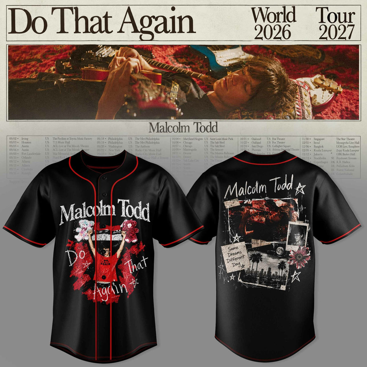 MALCOLM TODD DO THAT AGAIN WORLD TOUR JERSEY