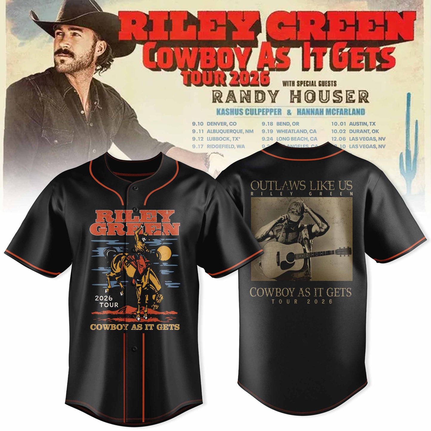 _RILEY GREEN – COWBOY AS IT GETS COLLECTION JERSEY
