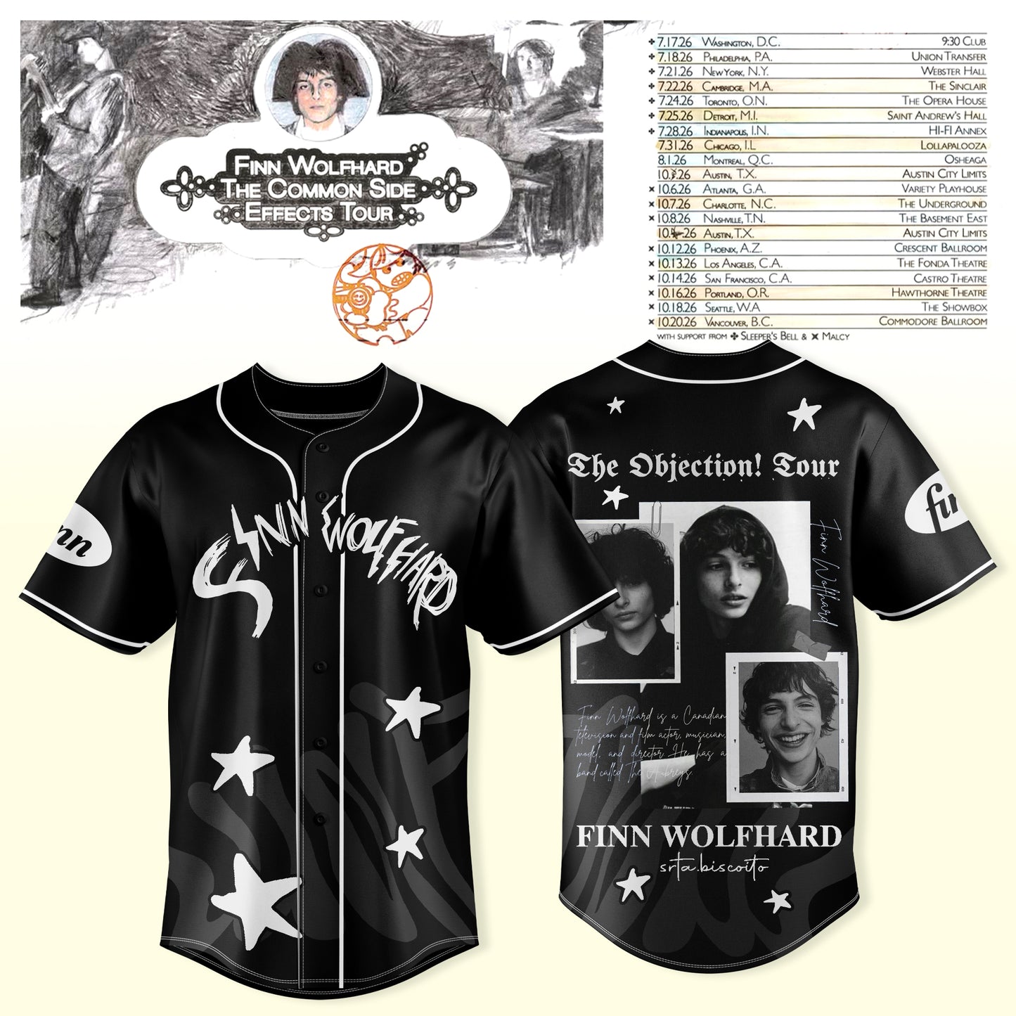 _Finn Wolfhard – The Common Side Effects Tour Jersey