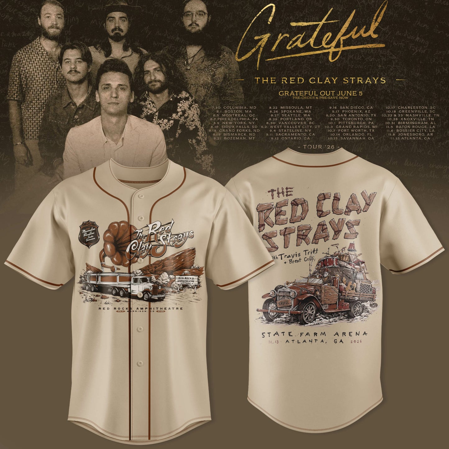 THE RED CLAY STRAYS 2026 TOUR MERCH JERSEY IS HERE