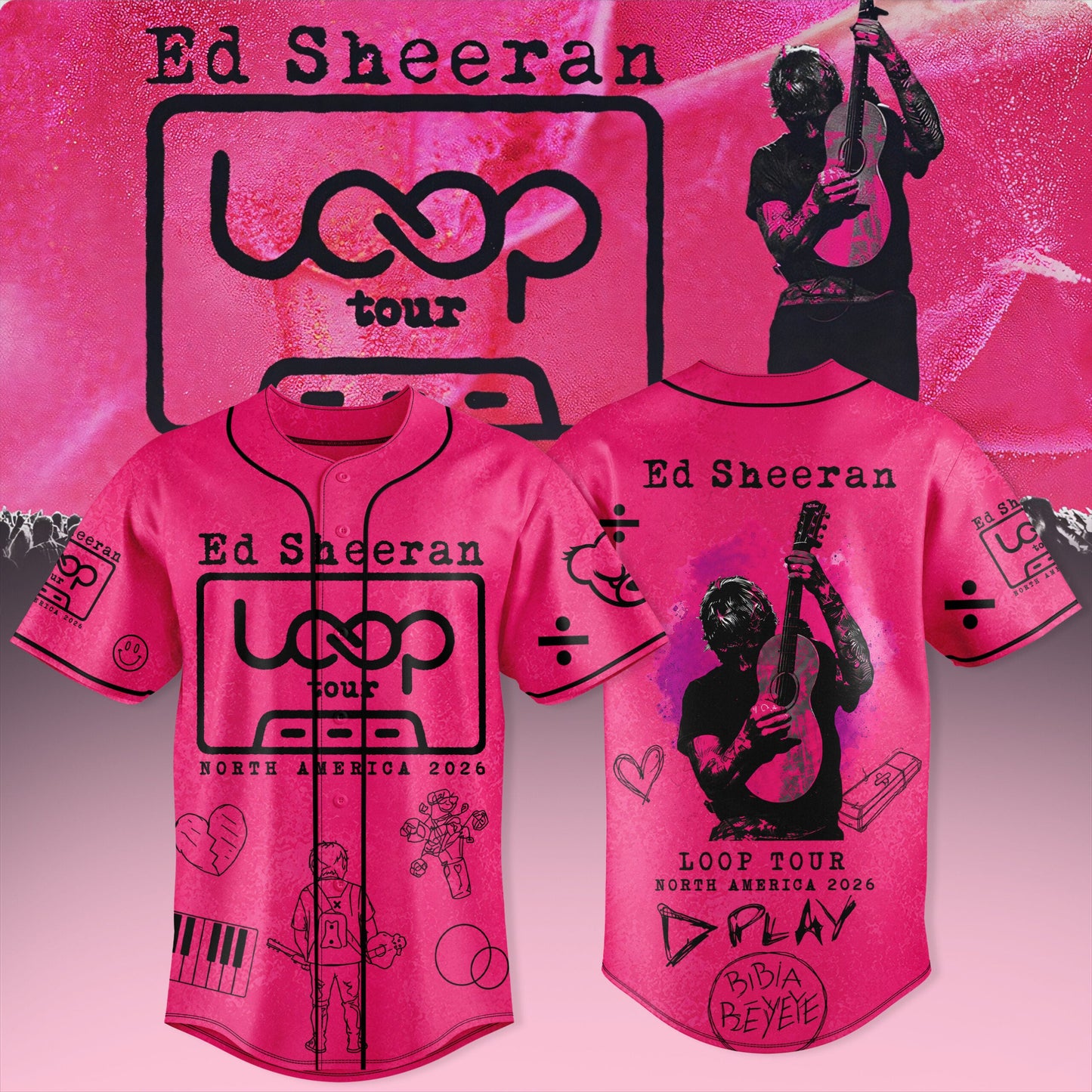 Ed Sheeran – Loop Tour NA 2026 Exclusive Baseball Jersey