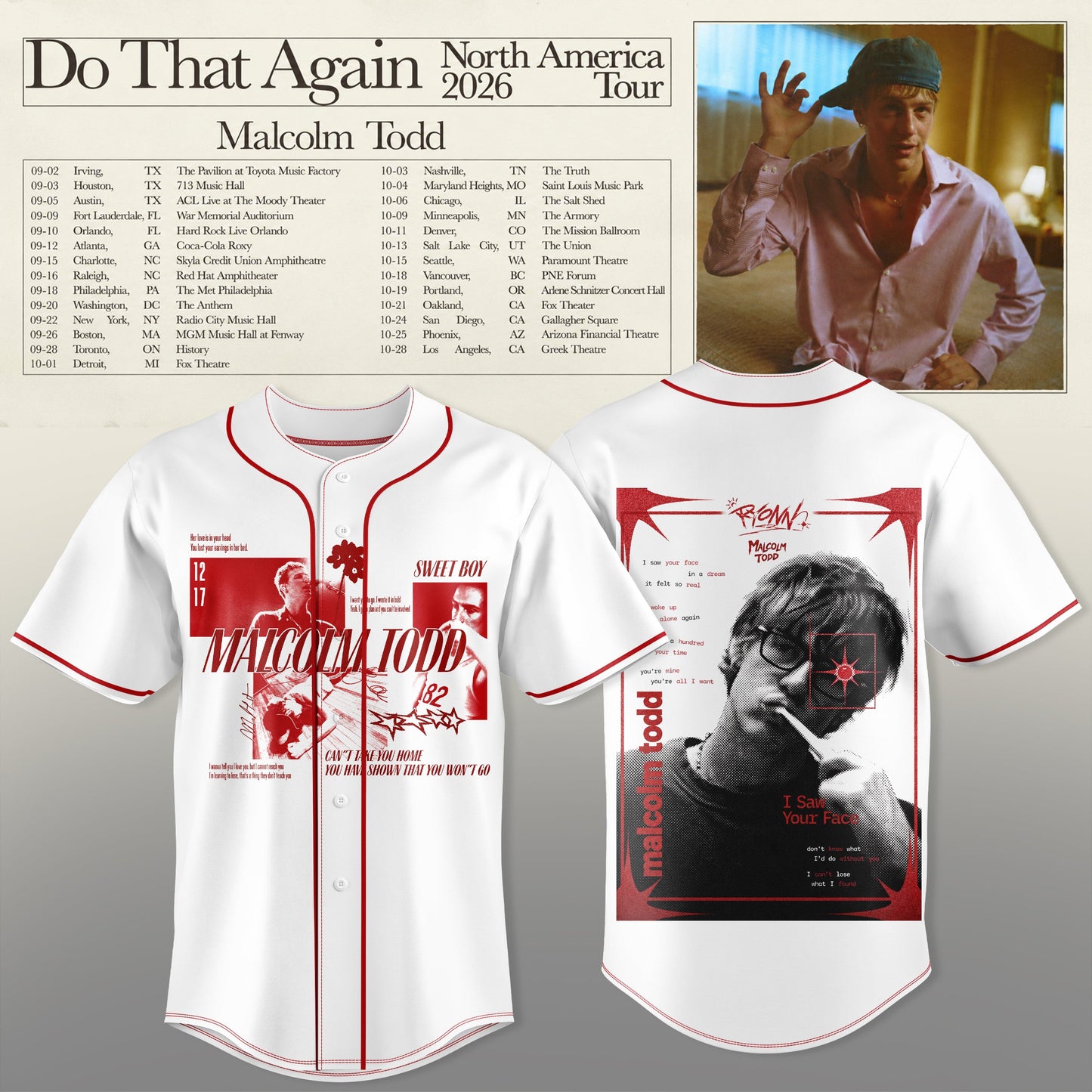 Malcom Todd – Do That Again 2026 Tour Jersey