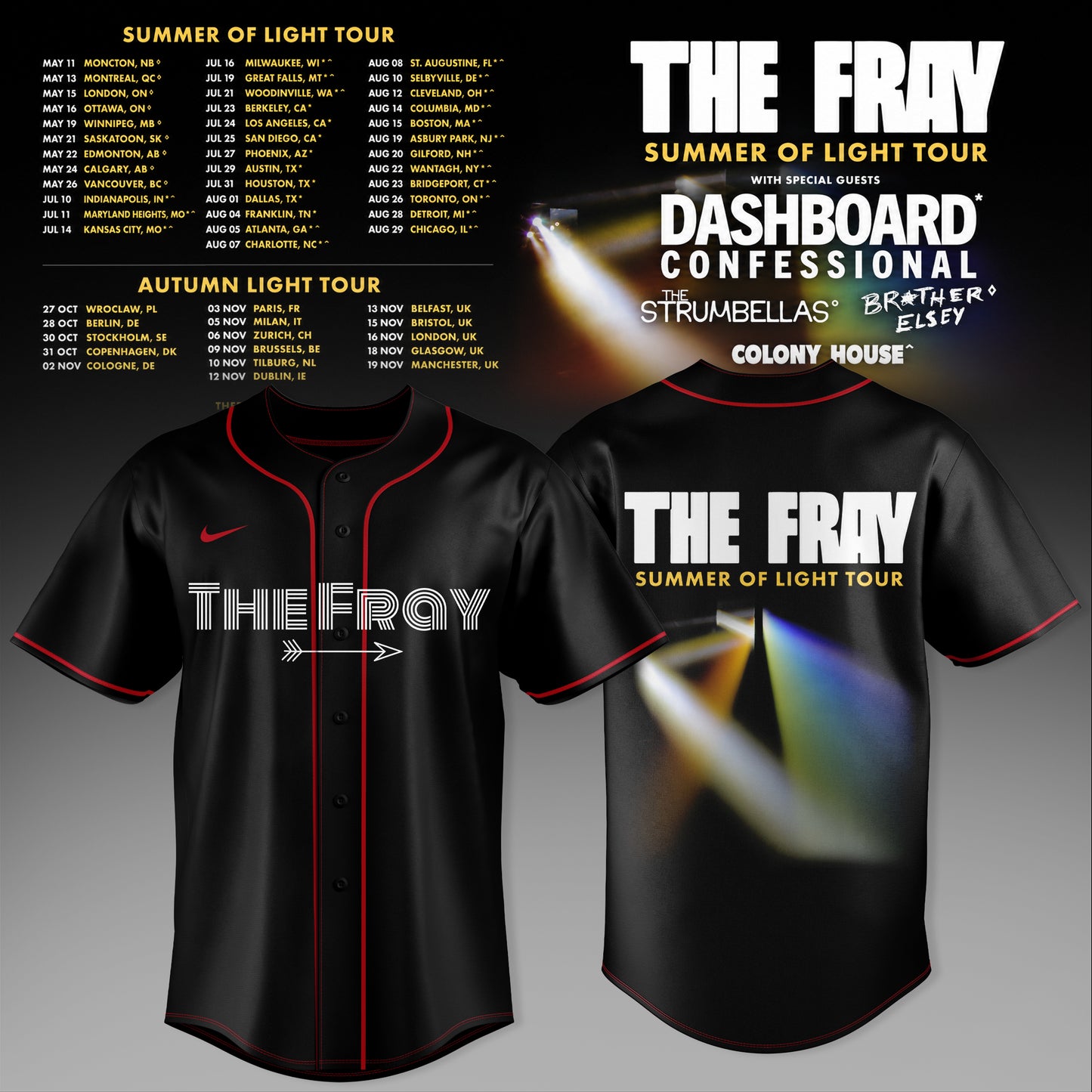 The Fray – Summer of Light Tour Limited Jersey