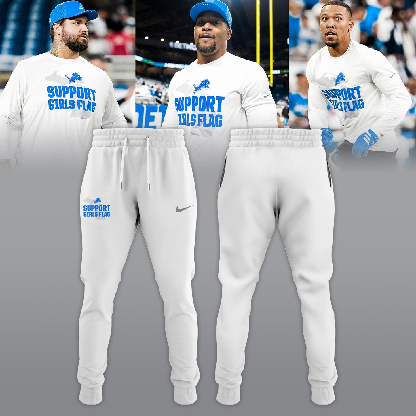 _ .Detroit Lions “Support Girls Flag” Limited Edition Hoodie