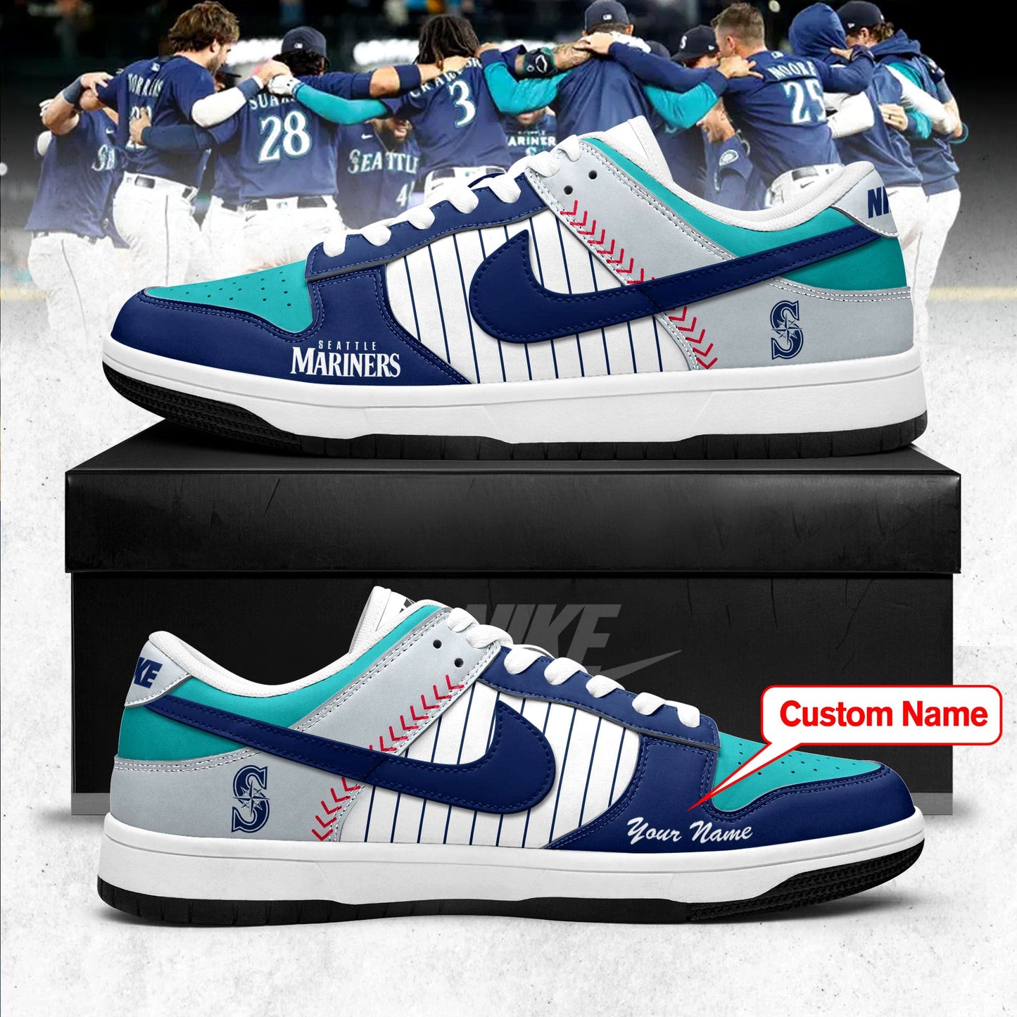 _ Seattle Mariners Customized Special Editions Air Dunk Sneaker