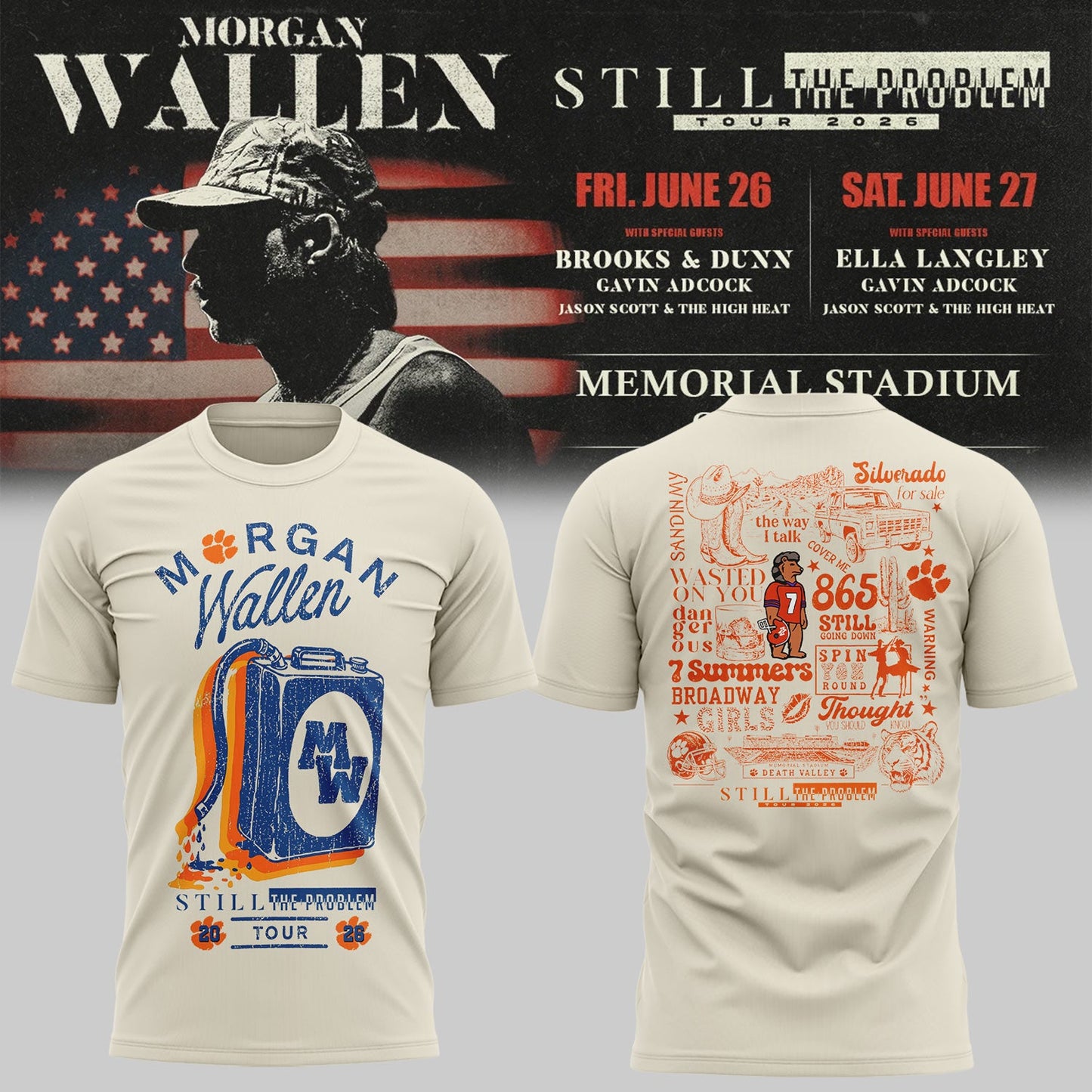 MW “Still The Problem Tour”at Clemson Memorial Stadium Shirt