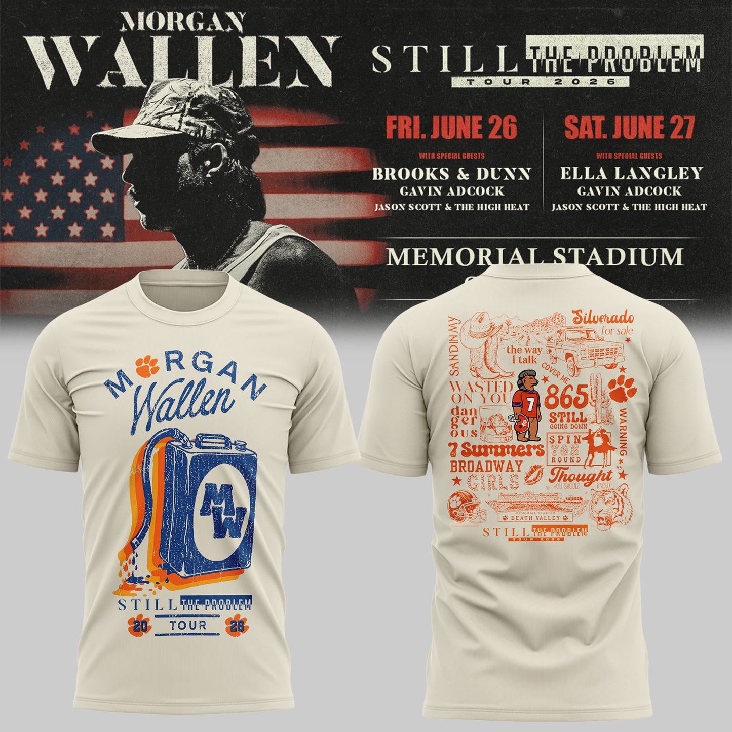 MW “Still The Problem Tour”at Clemson Memorial Stadium Shirt-KC06242612
