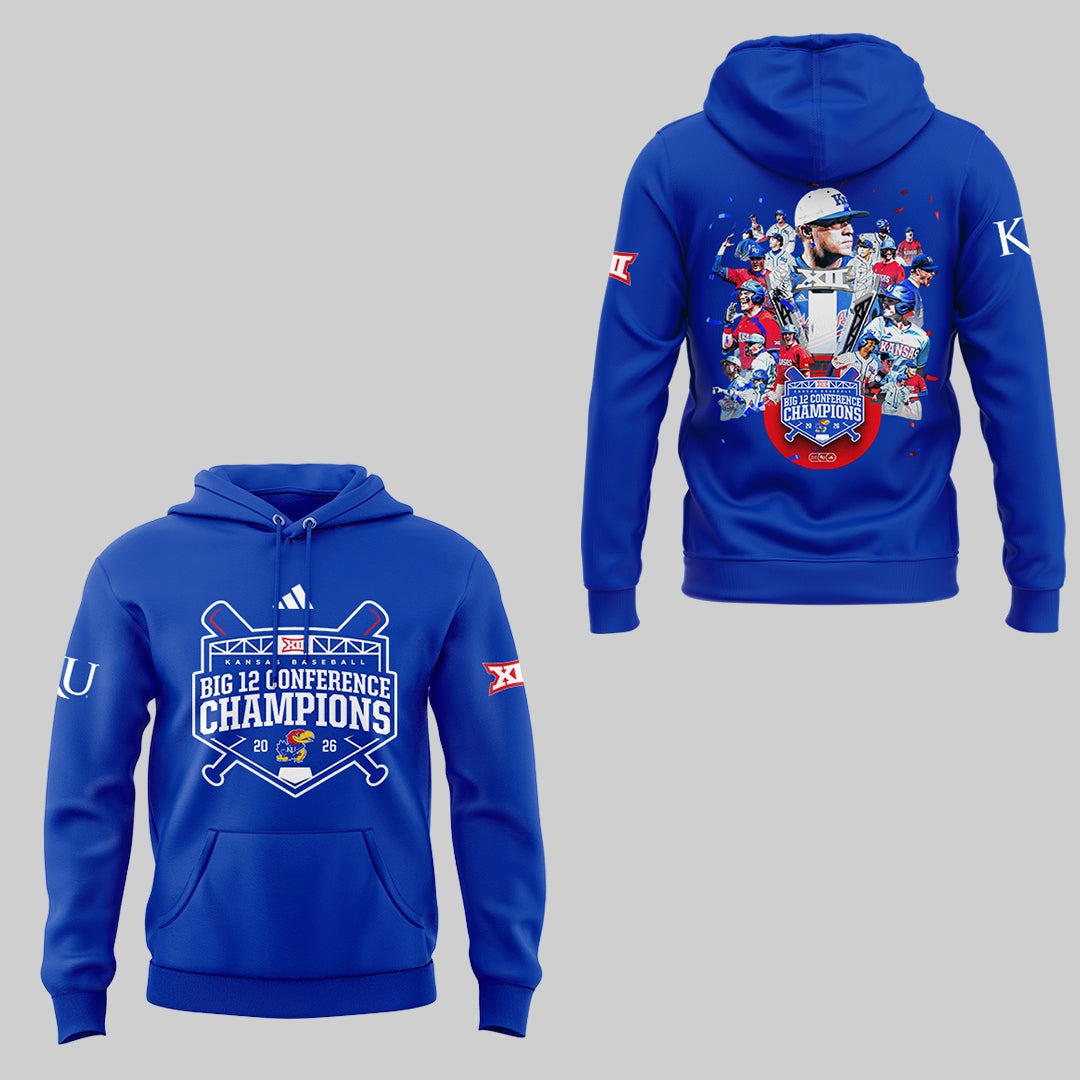 Jayhawks B12 Conference Champions ⚾🏆 Hoodie-ND05162611