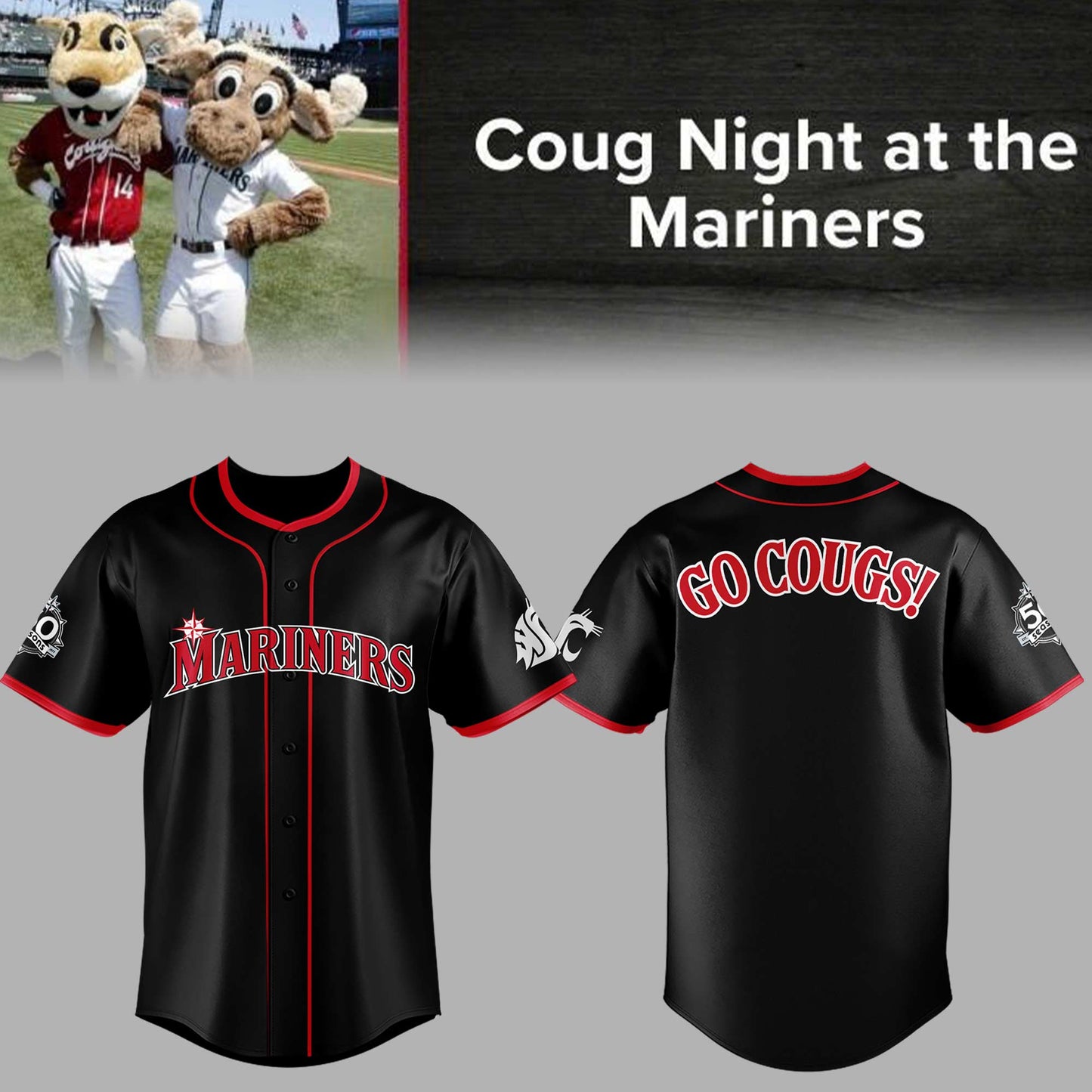 Limited Edition Mariners x WSU Cougs Jersey