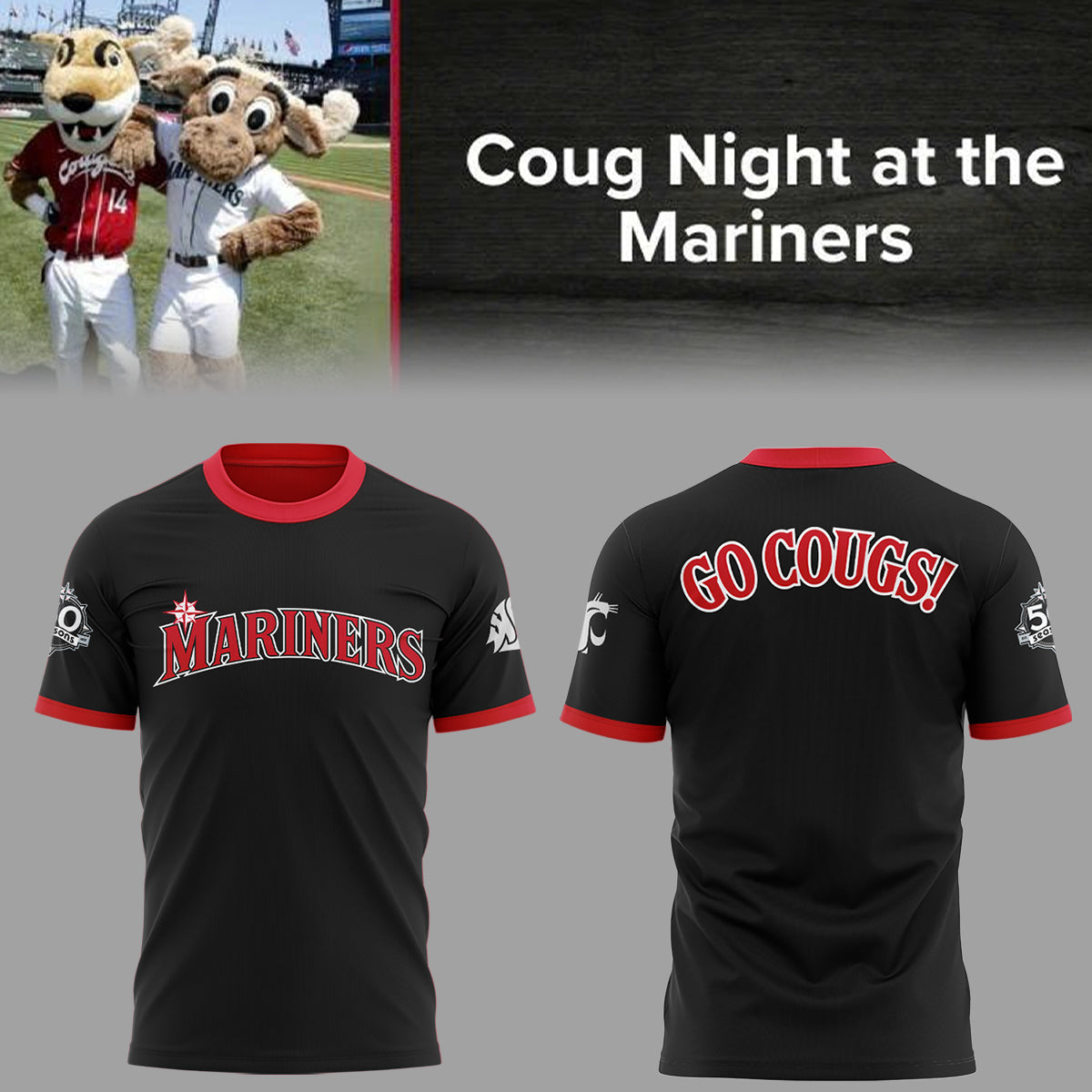 Limited Edition Mariners x WSU Cougs Tshirt