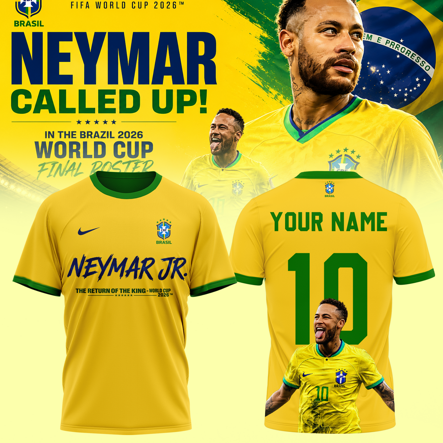 .Neymar Is Back – FIFA World Cup 2026 Tshirt Collection