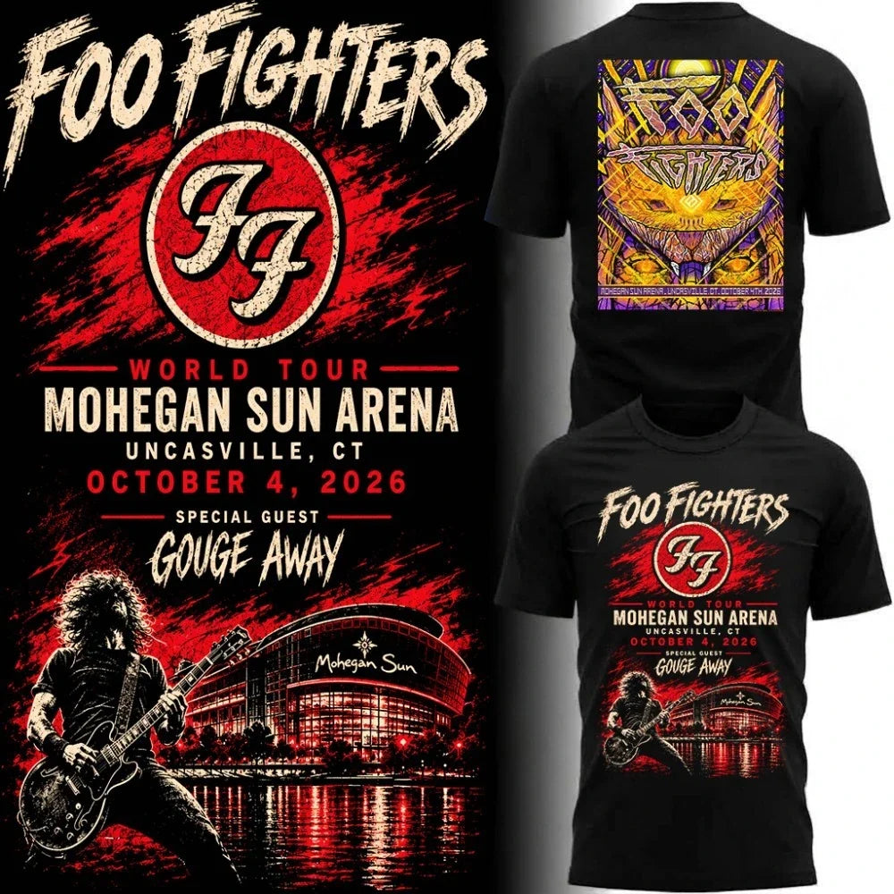 Official Foo Fighters, October 4th, 2026 Mohegan Sun Arena, Uncasville, CT Concert Poster T-Shirt