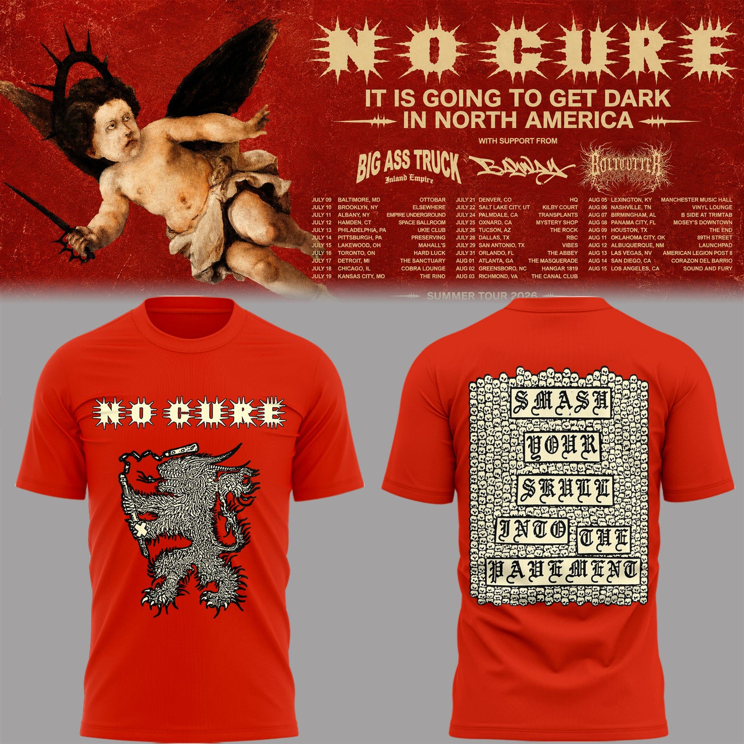 NC 💀⚒️ “It Is Going To Get Dark Tour” Shirt-PA071026001