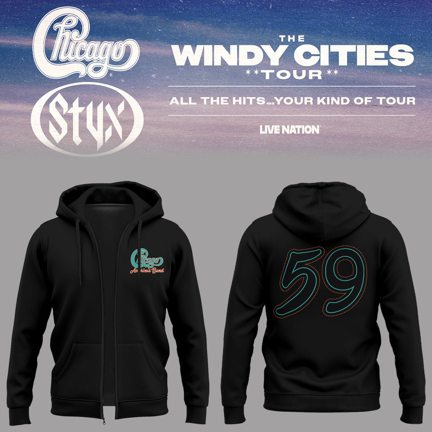 Limited Edition The Windy Cities Tour – All The Hits… Your Kind of Tour ZIPHoodie