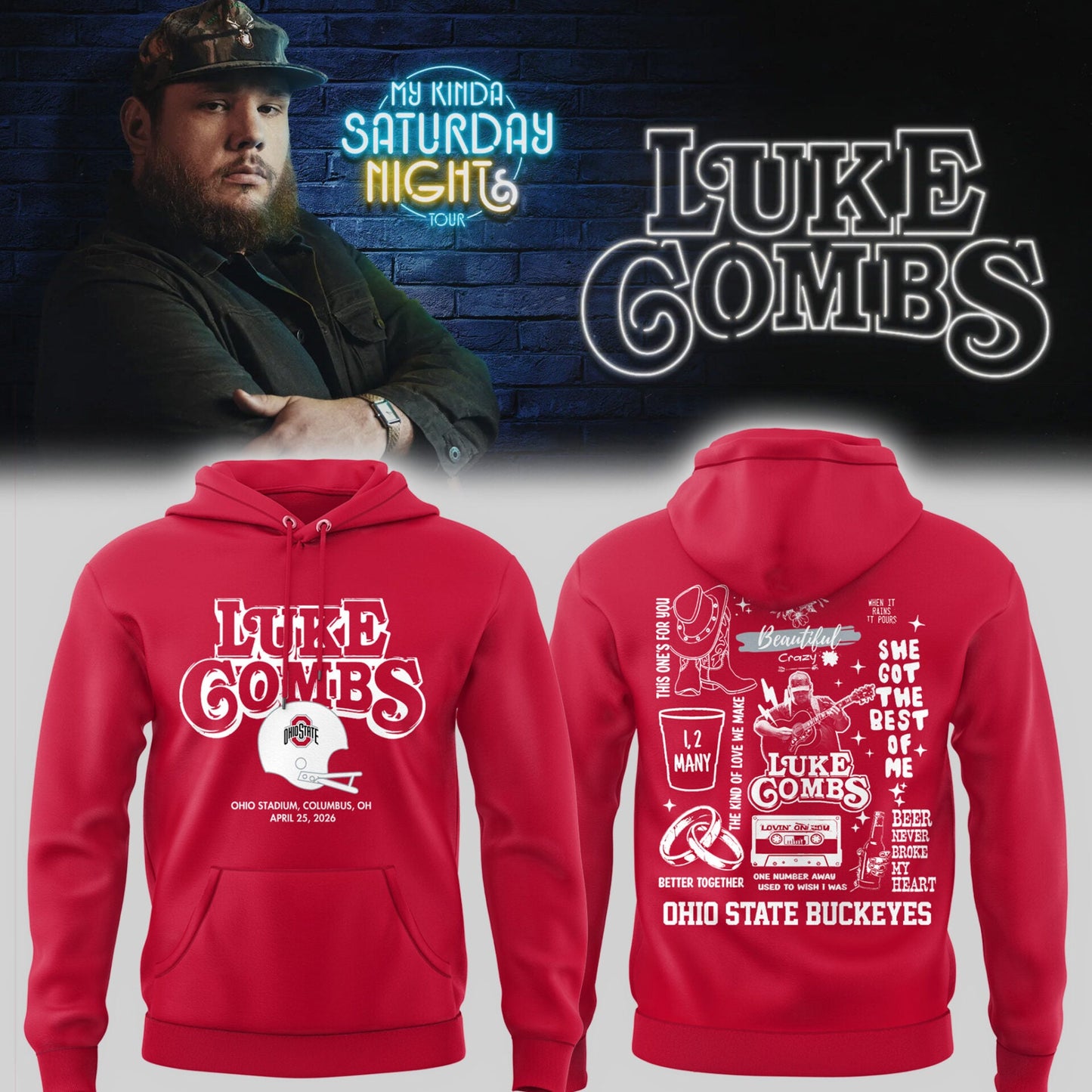 L.K My Kinda Saturday Night Tour live in Ohio Stadium 4/25/26 Hoodie-PU26041612