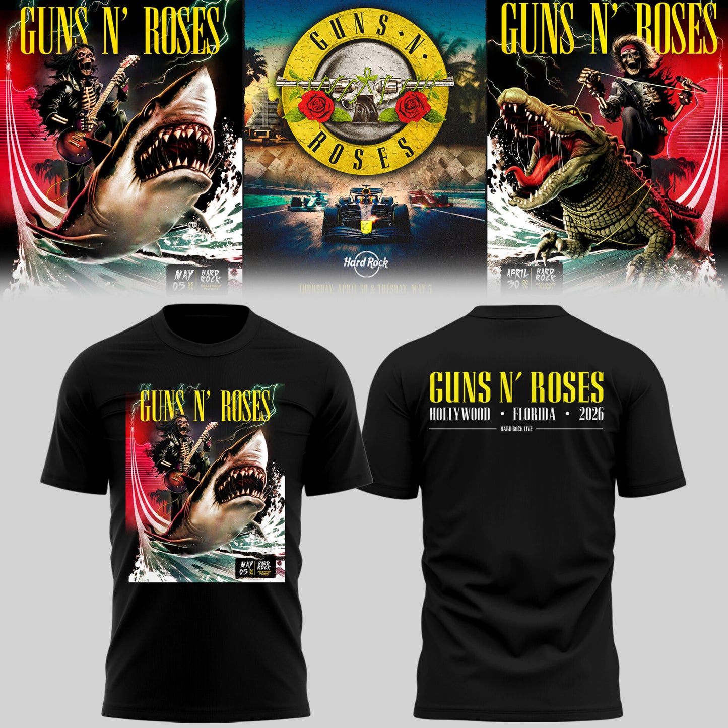 GnR 🎵 live Hard Rock, Hollywood, FL TShirt-PU26050602