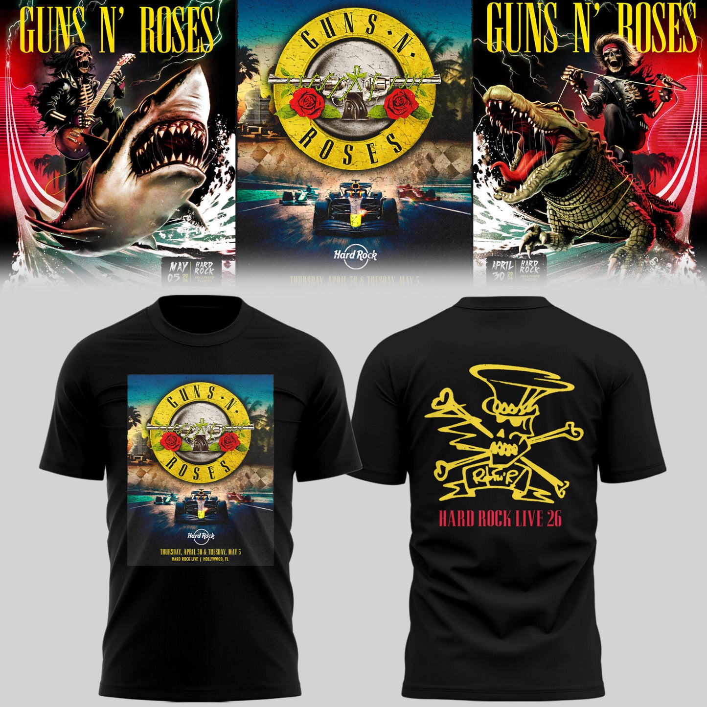 GnR 🎵 live Hard Rock, Hollywood, FL TShirt-PU26050605