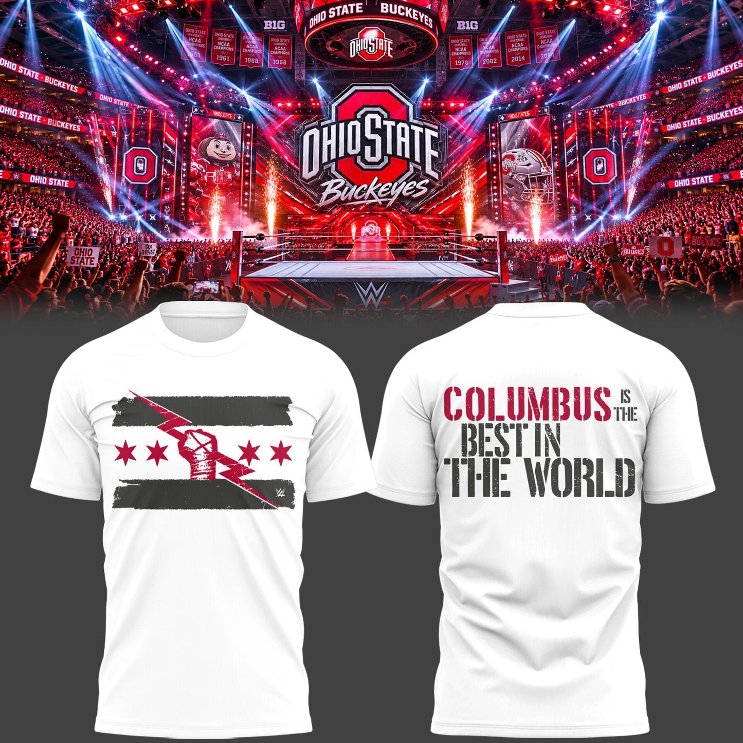 Limited Edition W.W.E Monday Night RAW At Schottenstein Center, Ohio Shirt
