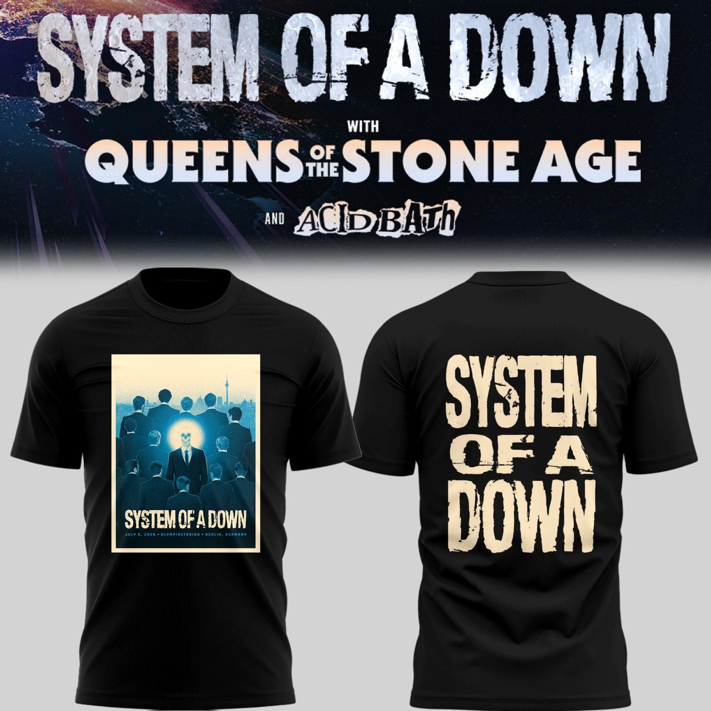 Limited Edition SOAD UK & Europe Stadium Tour 2026 T-Shirt