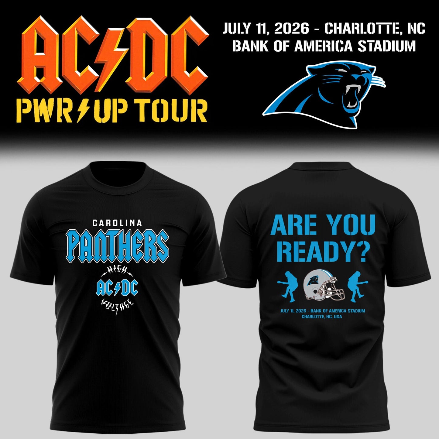 ACDC x PANTH Power up Tour Allegiant Stadium TShirt