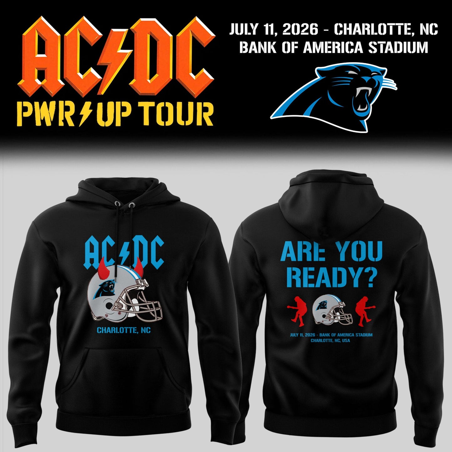 ACDC x PANTH Power up Tour Allegiant Stadium Hoodie