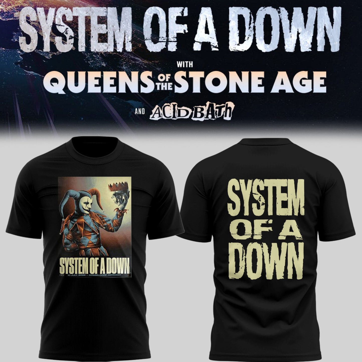 Limited Edition SOAD UK & Europe Stadium Tour 2026 T-Shirt