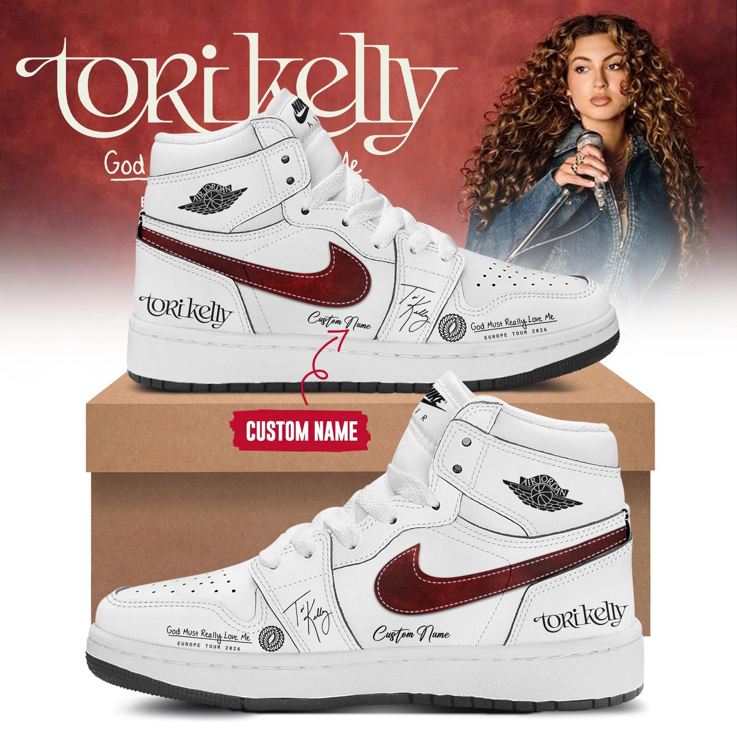 TK “God Must Really Love Me” Europe Tour 2026 Limited Edition AJ1 Sneakers