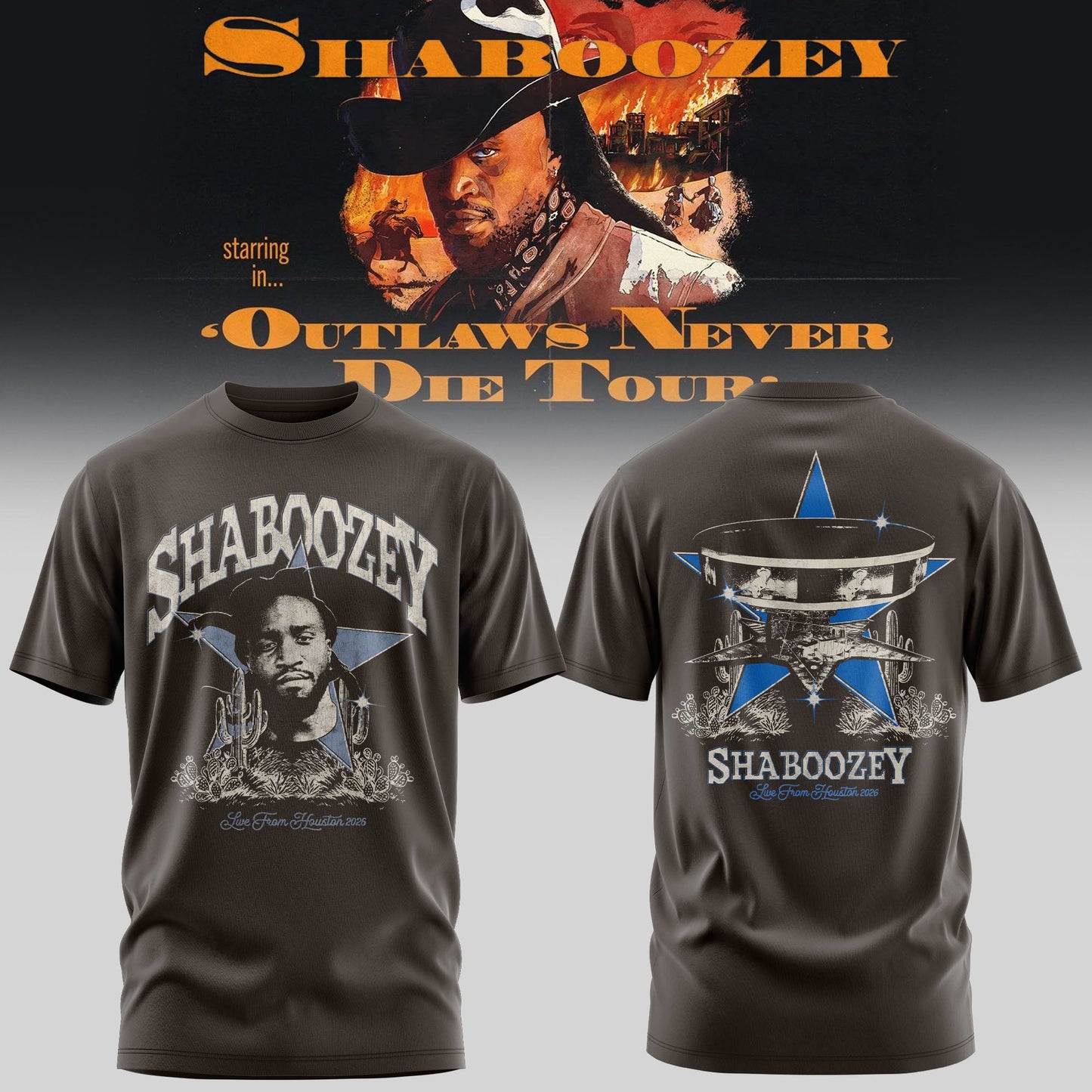 Shaboozey – The Outlaws Never Die Tour T-shirt