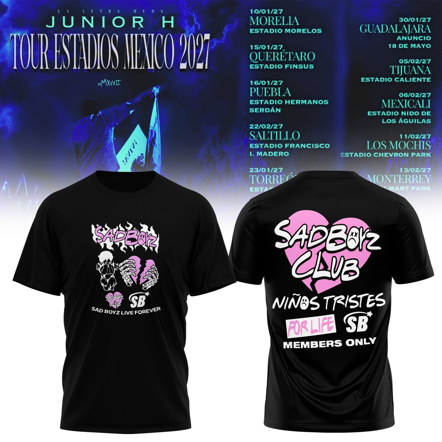 JUNIOR H “Sad Boyz” 2027 Tour T-Shirt Is Here