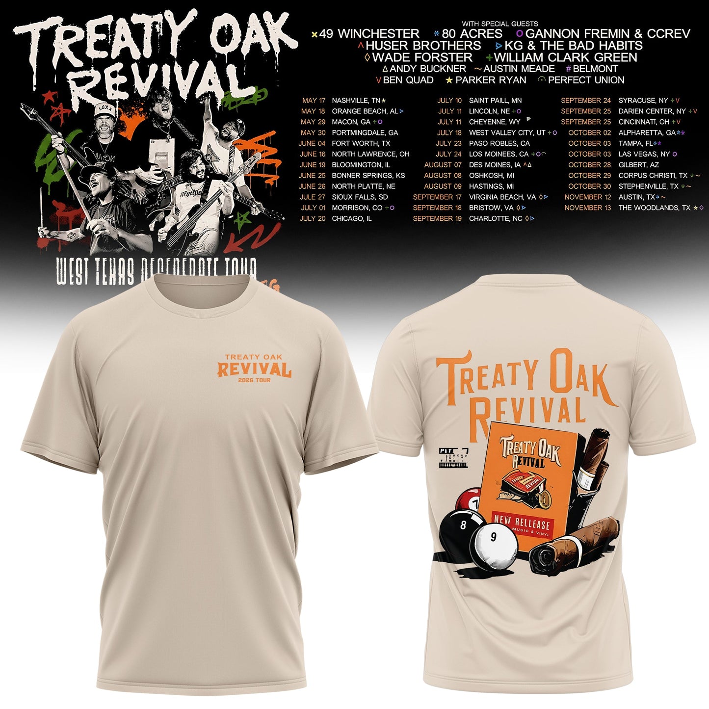 Treaty Oak Revival – West Texas Degenerate Tour! T-shirt