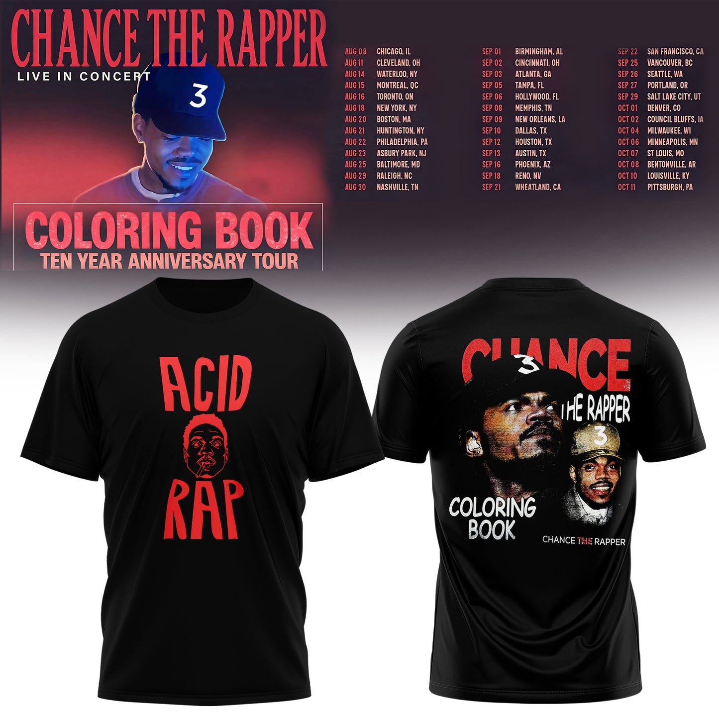 CHANCE THE RAPPER — COLORING BOOK ERA COLLECTION TEE