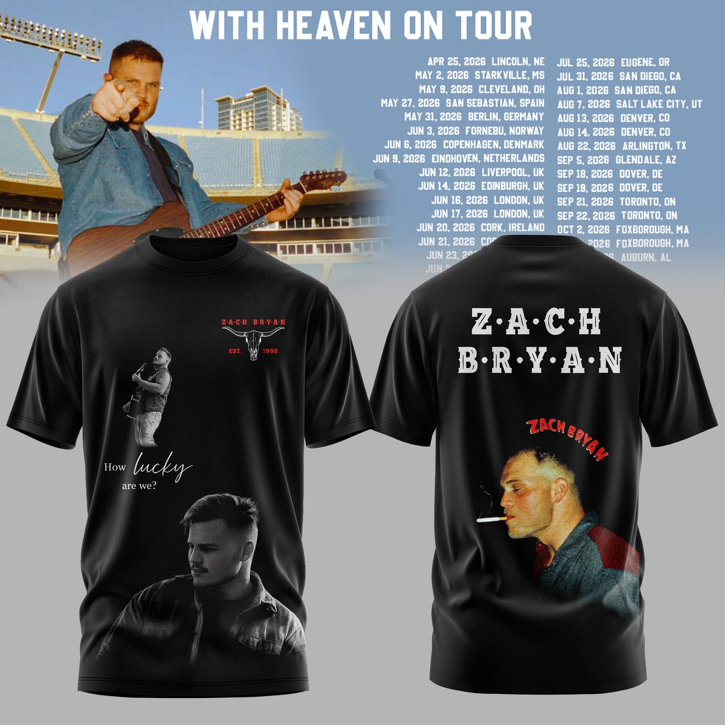 ZACH BRYAN 2026 TOUR MERCH T-SHIRT – LIMITED DROP 🔥