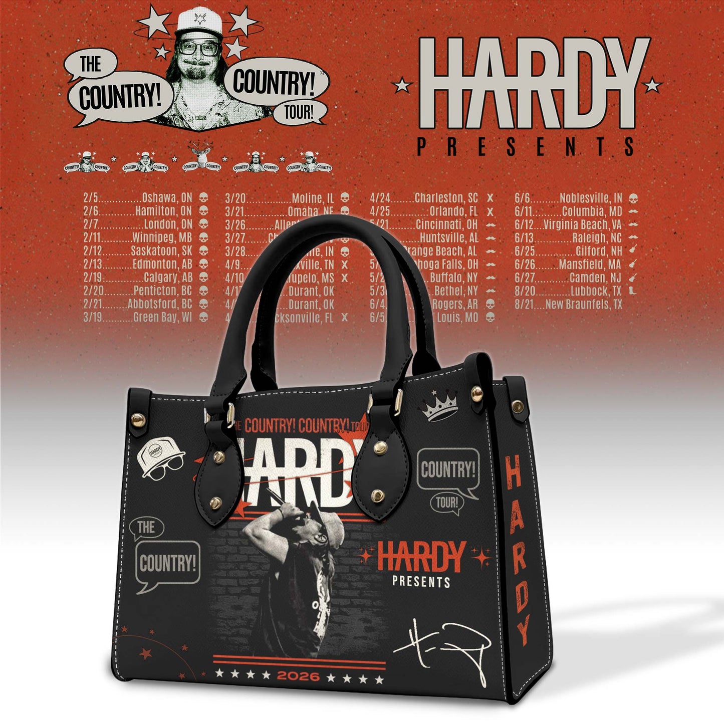 Hardy The Country Country Tour 2026 Handbag