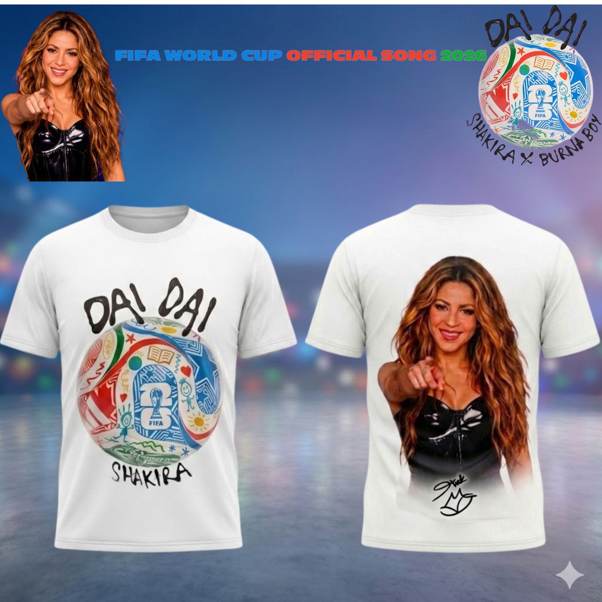 Shakira – “Dai Dai” Limited Edition Signature –Shirt – Prime