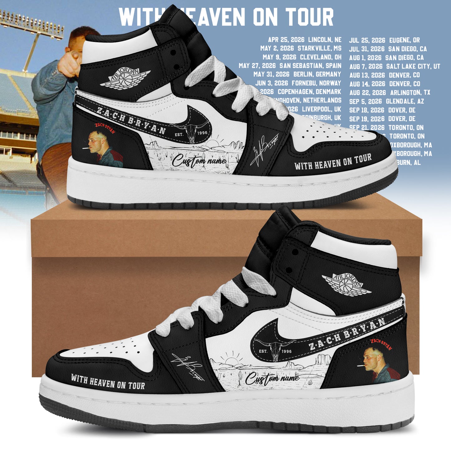 ZACH BRYAN 2026 TOUR MERCH SNEAKERS – LIMITED DROP 🔥