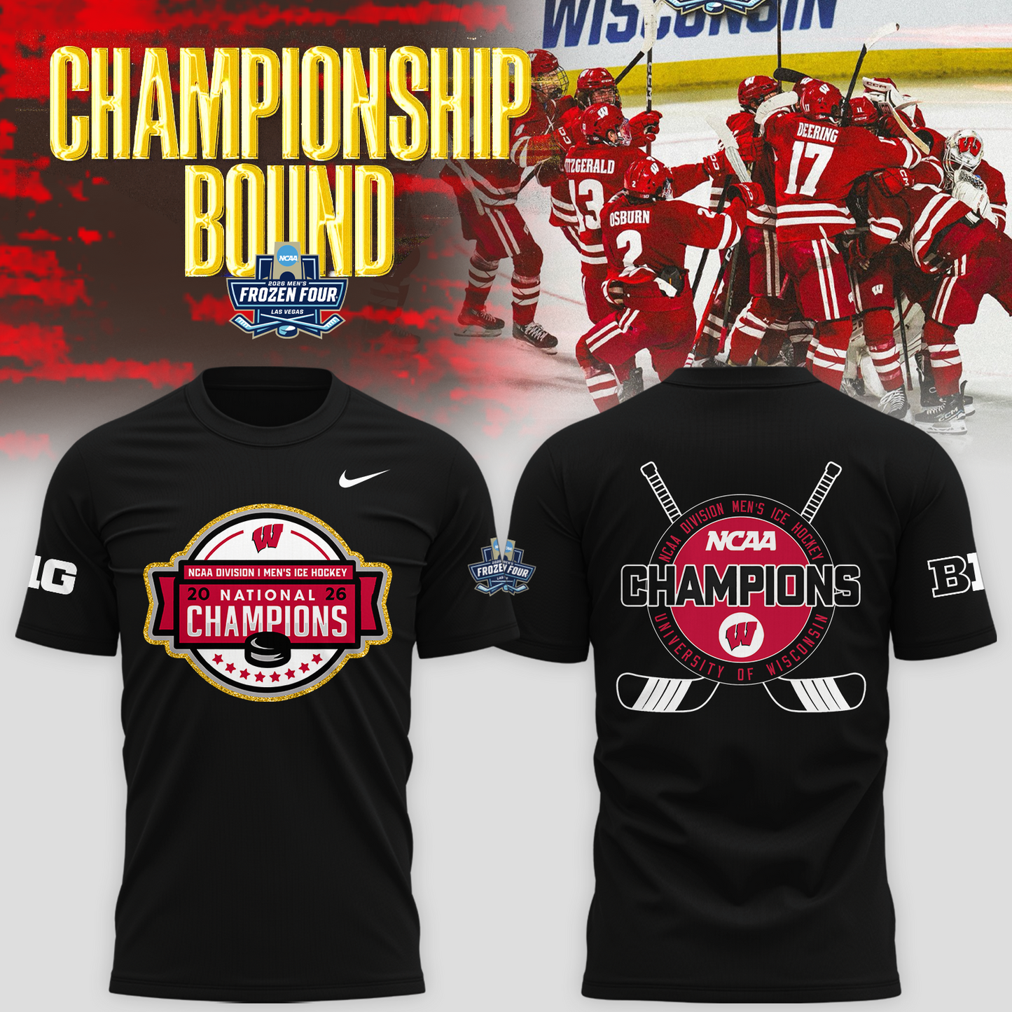 2026 NCAA Men's Ice Hockey National Champions T-Shirt