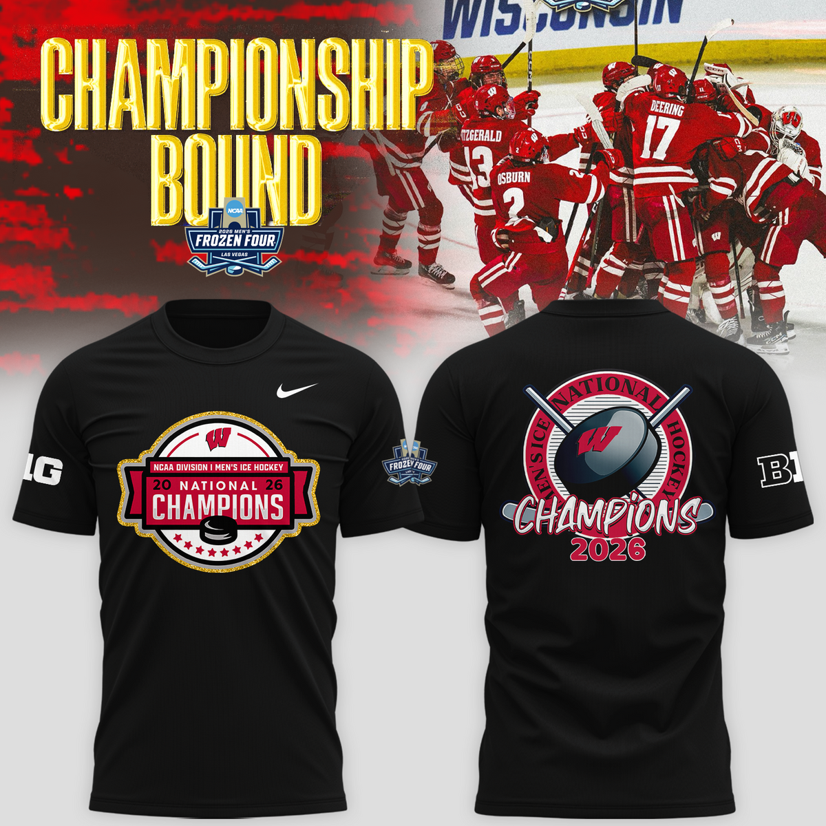 2026 NCAA Men's Ice Hockey National Champions T-Shirt
