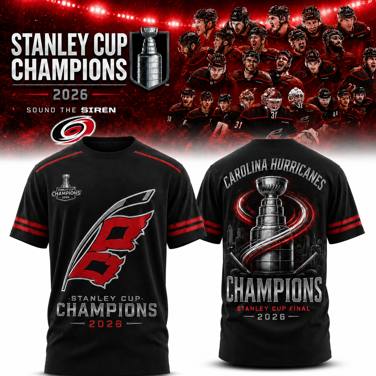 Champions C Hurricanes 2026 Stanley Cup Edition Tee