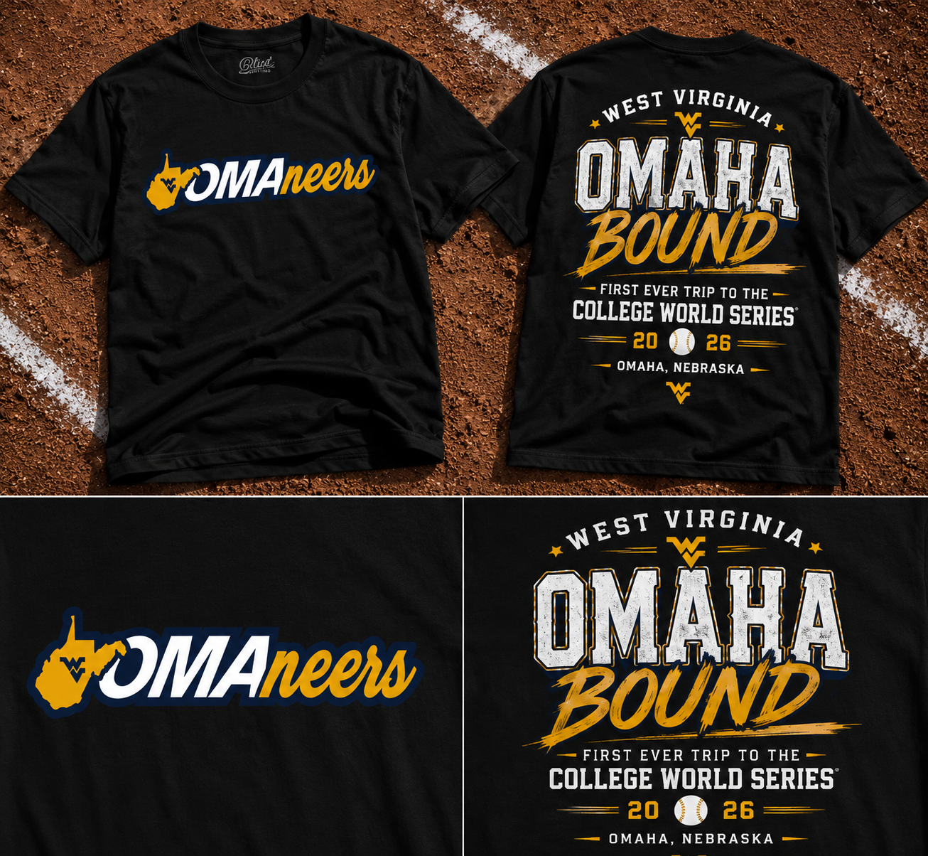 West Virginia Mountaineers 2026 Baseball Men’s College World Series Omaneers T-Shirt