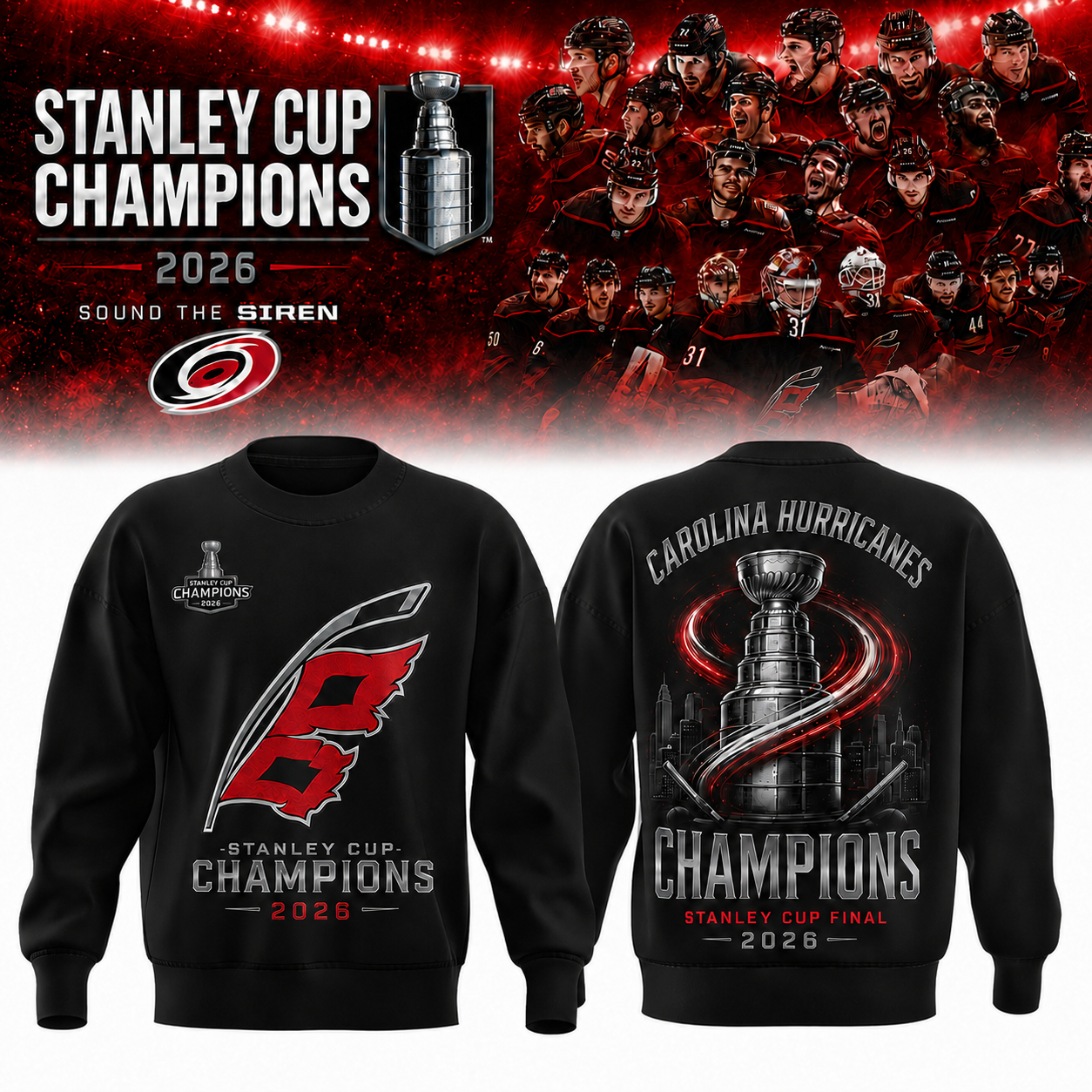 C Hurricanes 2026 Stanley Cup Champions Sweatshirt