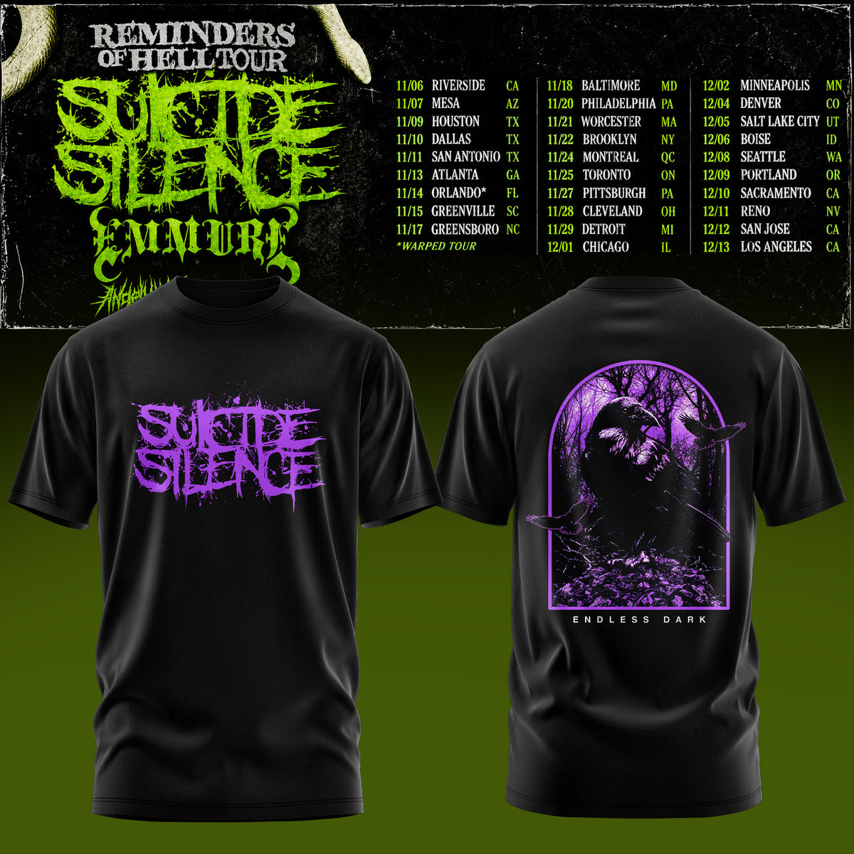 Suicide Silence Reminders Of Hell Tour T-Shirt