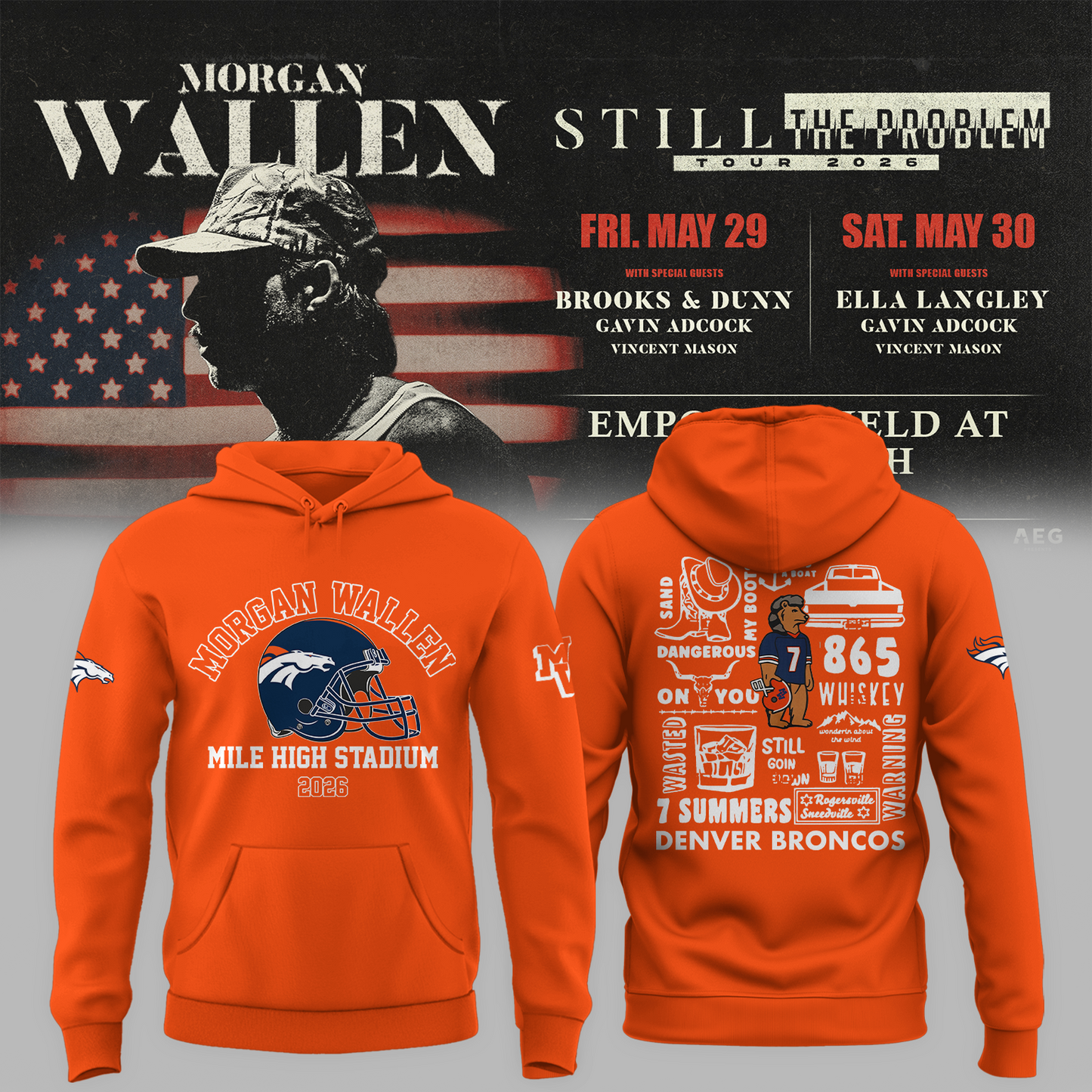 Limited Edition MWallen x Denver Broncos Hoodie 2026
