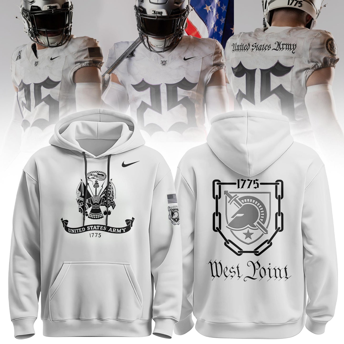 Army West Point Athletics x The Army 250 Collection Limited Edition Hoodie White
