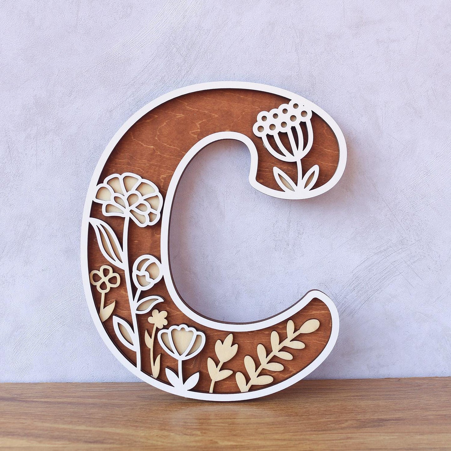 Wildflower Nursery Name Sign - Floral Wall Letters - 3D Wooden Wall Art - Baby Girl Room Decor - Baby Shower Gift