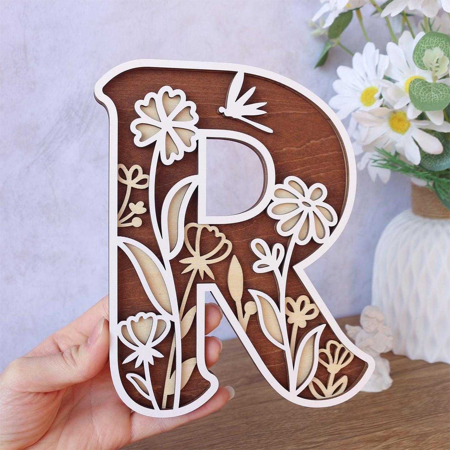 Wildflower Nursery Name Sign - Floral Wall Letters - 3D Wooden Wall Art - Baby Girl Room Decor - Baby Shower Gift