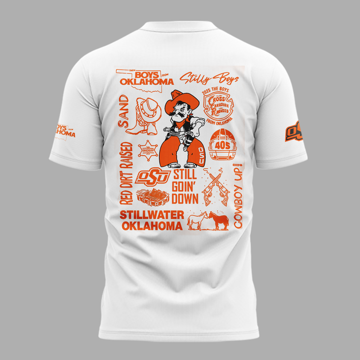 Limited edition t-shirt white OSU Cowboy Football for fans